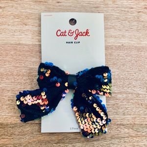 Cat & Jack Sequin Hair Clip Velvet Girls Accessory